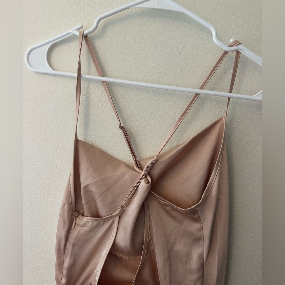SHEIN Blush Pink Asymmetrical Slip Dress - Picture 3 of 8